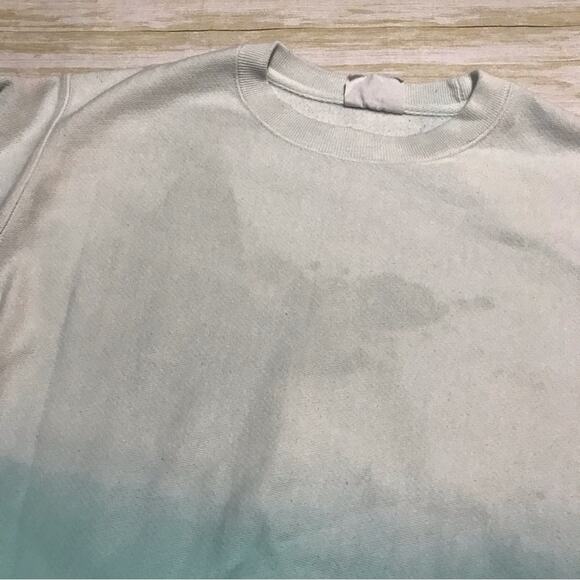 Champion White Teal Ombré‎ Reverse Weave Sweatshirt Women’s Size Small - Picture 2 of 3